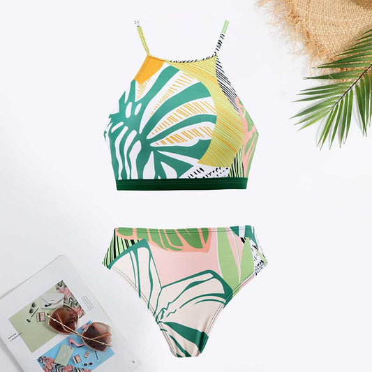 Sling Printed Bikini Swimsuit and Sarong