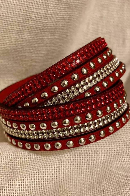 Twisted Stud Bracelet Red