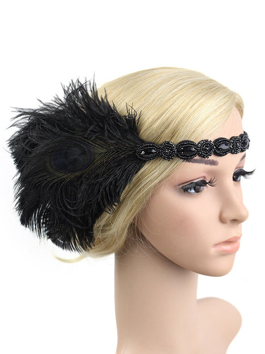 [US Warehouse] 1920s Feather Elastic Headband