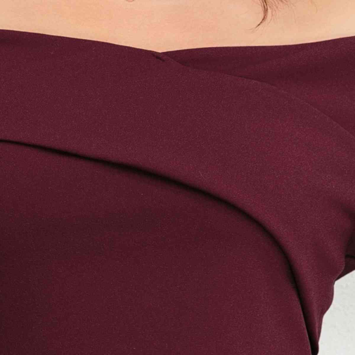 Plus Size Off-Shoulder Long Sleeve Cropped Top