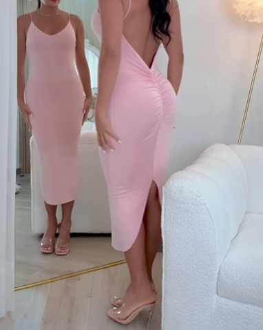 Low Backpack Bodycon Midi Dress (Pre-sale)