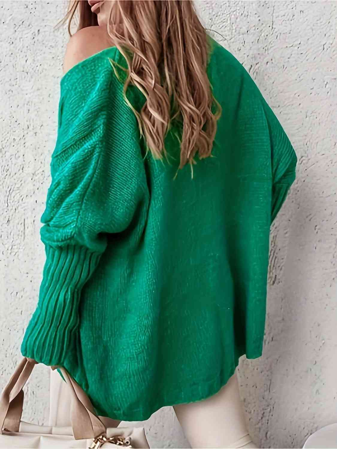 Plus Size Cabble Knit Long Sleeve Sweater
