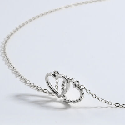 Heart Shape Spring Ring Closure Necklace