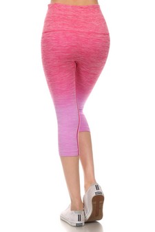Dark to Light Pink Ombre Workout Capris