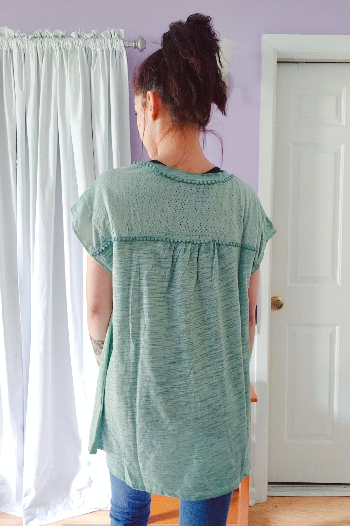 Mint Two Tone Washed Top